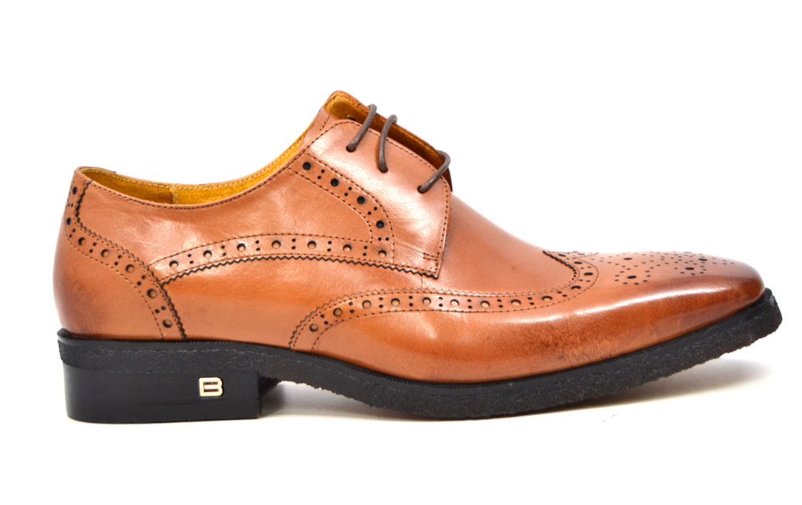 British Walkers Charles Men's Cognac Leather and Pony Skin Oxford Dress Shoes view 31
