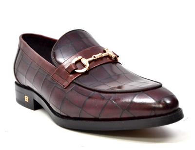 British Walkers Chicago Men's Black Leather Criss Cross Pattern Dress Shoes view 8
