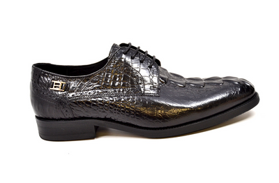 British Walkers Elegance Men's Black Croc Leather Dress Shoes view 2