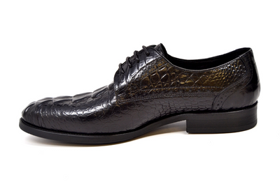 British Walkers Elegance Men's Black Croc Leather Dress Shoes view 3