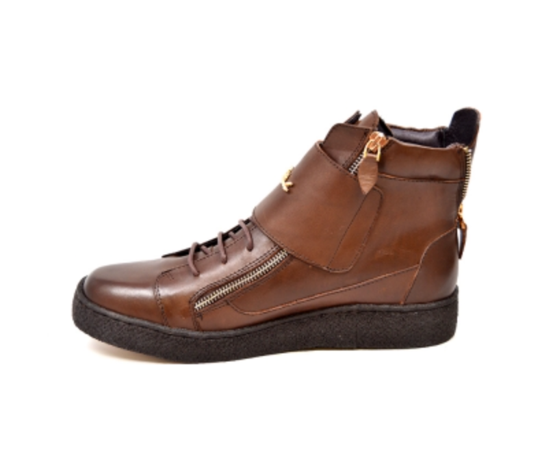 British Walkers Empire Men's Green Leather High Top Shoes with Strap view 25