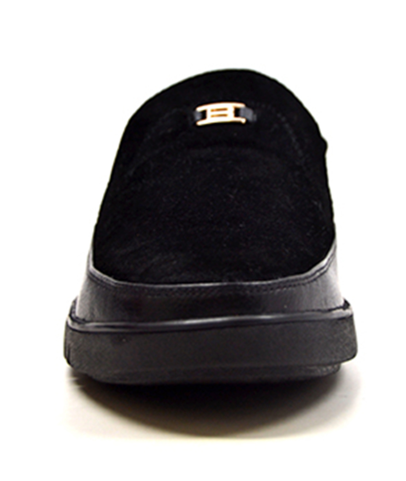 British Walkers Canterbury Men's Black Leather and Suede 80's Style Slip On Shoes view 5