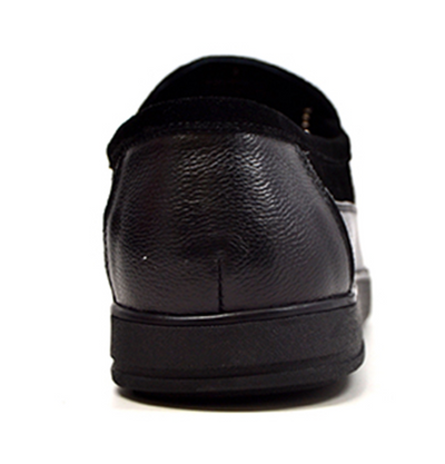 British Walkers Canterbury Men's Black Leather and Suede 80's Style Slip On Shoes view 6