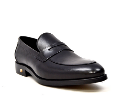 British Walkers Berlin Men's Sleek Black Leather Slip On Dress Shoes view 3