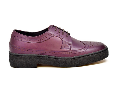British Walkers Playboy Wingtip Men's Low Cut Aubergine Leather Shoes view 4