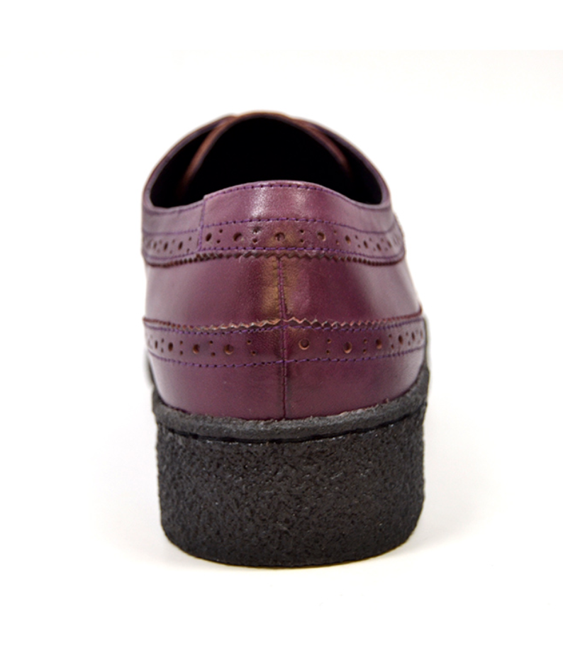 British Walkers Playboy Wingtip Men's Low Cut Aubergine Leather Shoes view 6