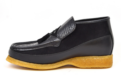 British Walkers Classic Men's Limited Edition Black Snake Skin and Leather Slip On Shoes view 3