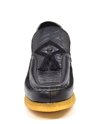 British Walkers Classic Men's Limited Edition Black Snake Skin and Leather Slip On Shoes view 4