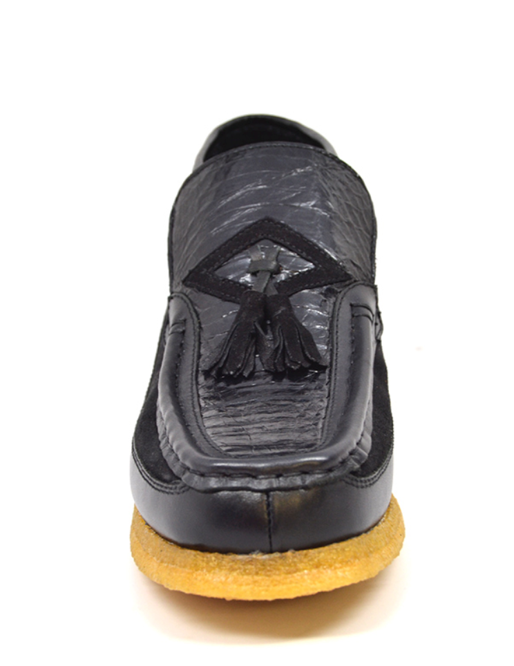 British Walkers Classic Men's Limited Edition Black Snake Skin and Leather Slip On Shoes view 4