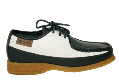 British Walkers Crown 2 Men's Dark Green and White Snake Skin Lace Up Shoes view 3