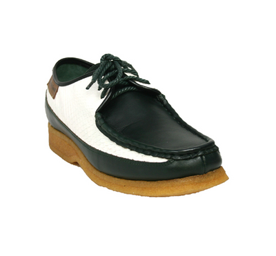 British Walkers Crown 2 Men's Dark Green and White Snake Skin Lace Up Shoes view 2