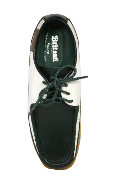 British Walkers Crown 2 Men's Dark Green and White Snake Skin Lace Up Shoes view 6