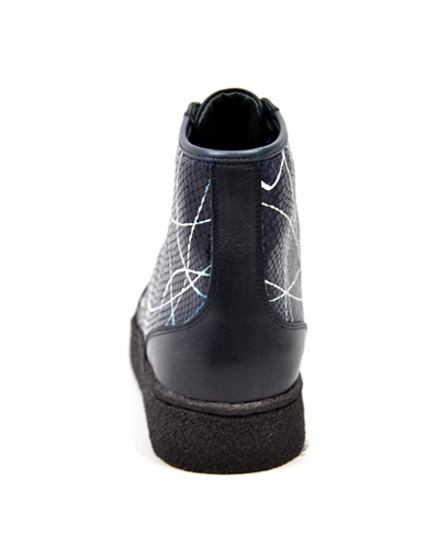 British Walkers Extreme Men's Navy Leather High Top Shoes with Linear Design view 5