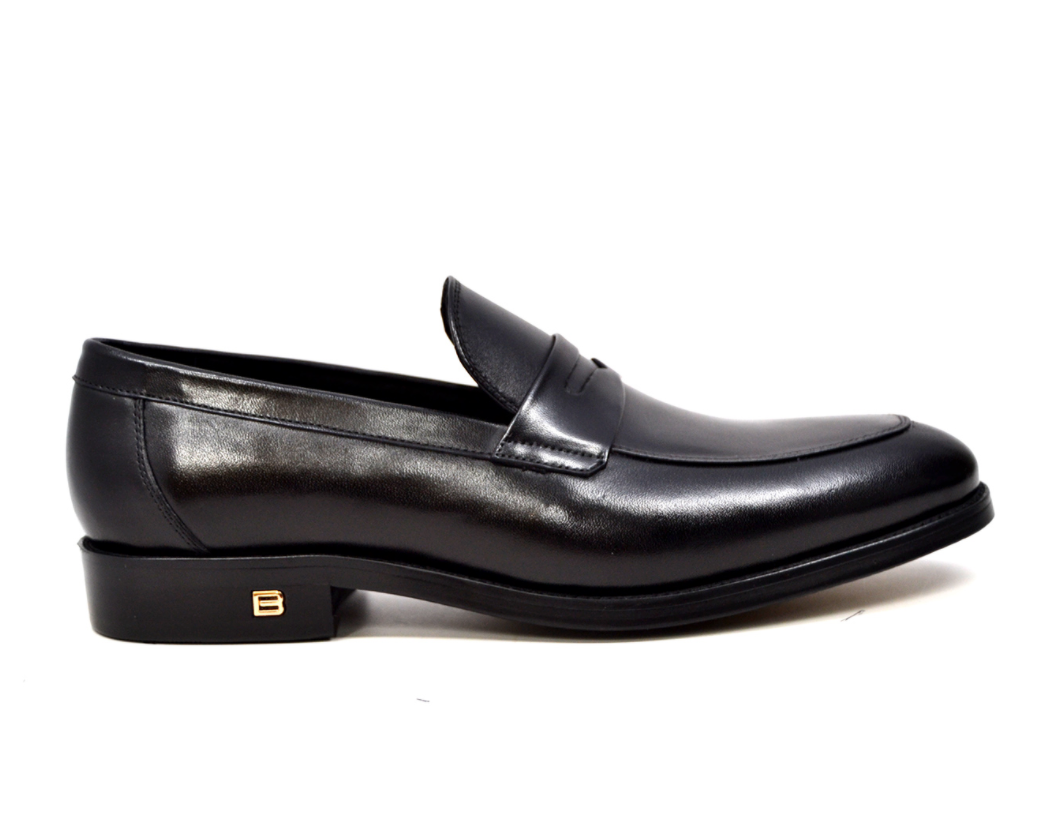 British Walkers Berlin Men's Sleek Black Leather Slip On Dress Shoes view 8