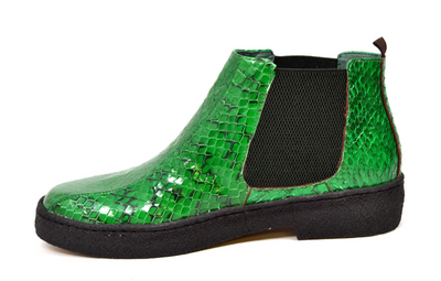 British Walkers Soho Men's Green Snake Skin and Leather Slip On Shoes view 2