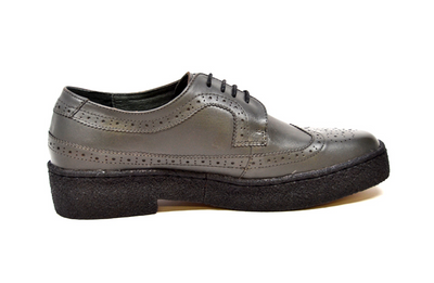 British Walkers Playboy Wingtip Men's Low Cut Dark Gray Leather Shoes view 3