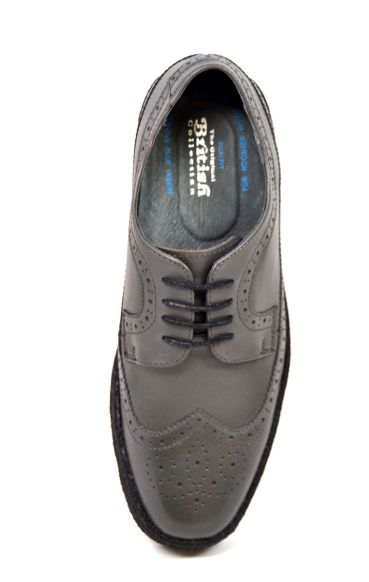 British Walkers Playboy Wingtip Men's Low Cut Dark Gray Leather Shoes view 4