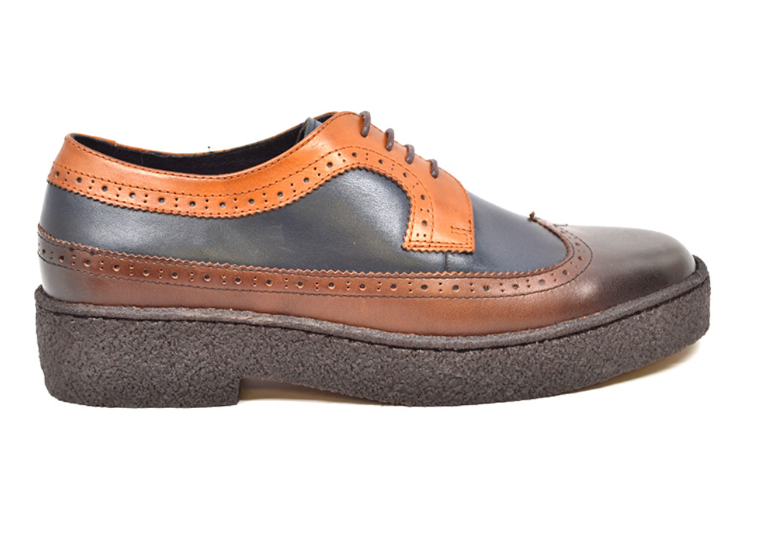 British Walkers Playboy Wingtip Men's Three Tone Low Cut Multi Color Leather Lace Up Shoes view 4