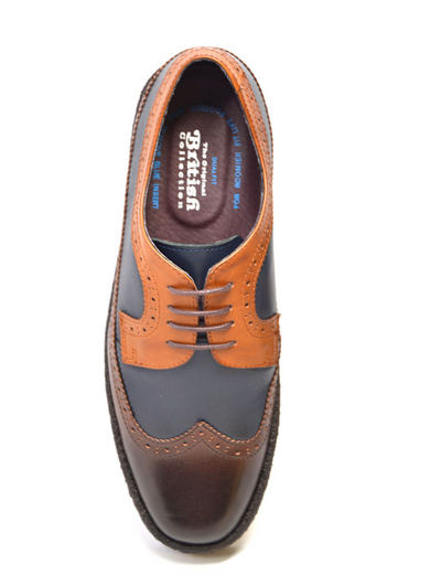 British Walkers Playboy Wingtip Men's Three Tone Low Cut Multi Color Leather Lace Up Shoes view 7