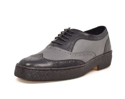 British Walkers Playboy Wingtip Men's Low Cut Gray and Black Shoes view 2
