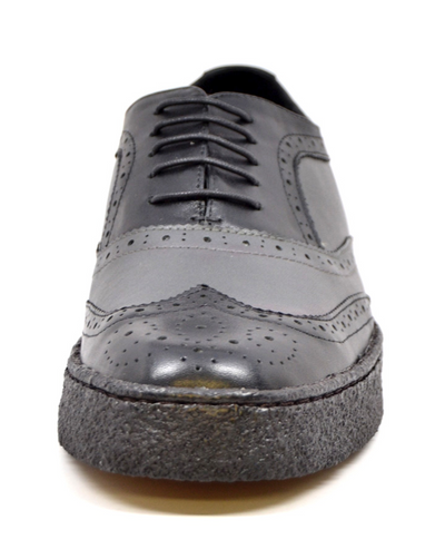 British Walkers Playboy Wingtip Men's Low Cut Gray and Black Shoes view 5