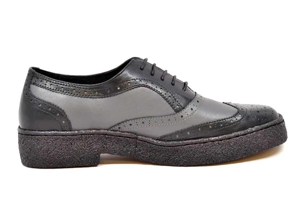 British Walkers Playboy Wingtip Men's Low Cut Gray and Black Shoes view 4