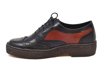 British Walkers Playboy Wingtip Men's Low Cut Rust and Black Leather Shoes view 3