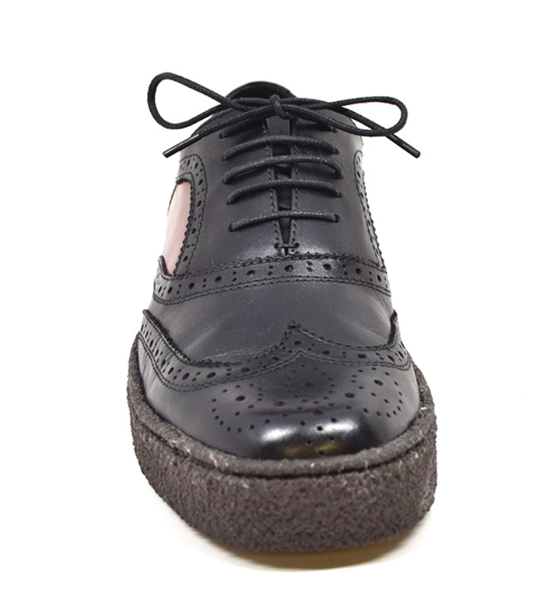 British Walkers Playboy Wingtip Men's Low Cut Rust and Black Leather Shoes view 4