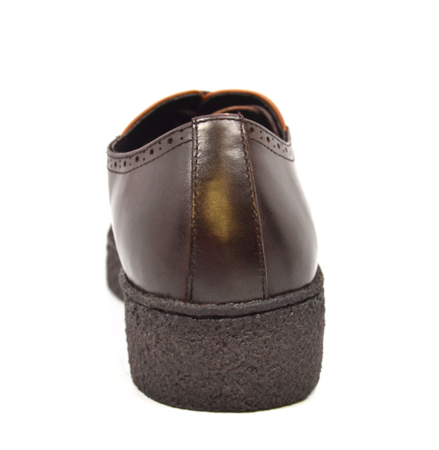 British Walkers Playboy Wingtip Men's Low Cut Brown and Rust Leather Shoes view 6