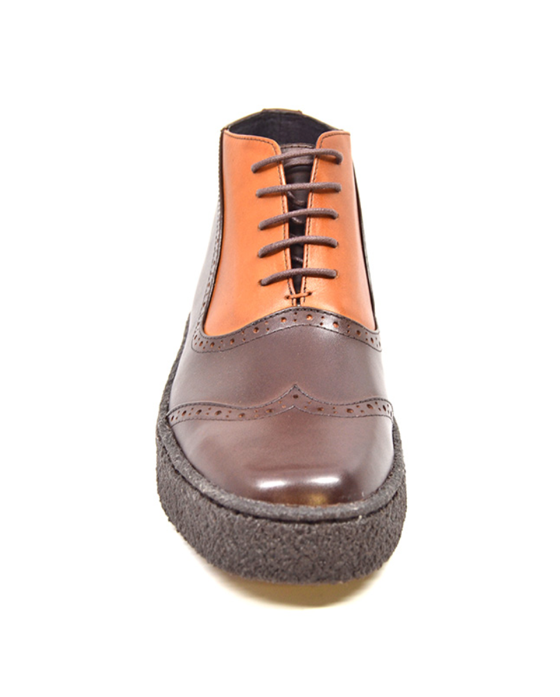 British Walkers Playboy Wingtip 3 Men's Two Tone Tan and Brown Leather Shoes view 3