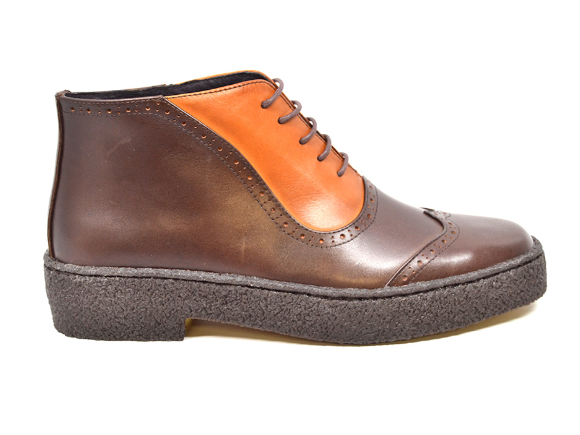 British Walkers Playboy Wingtip 3 Men's Two Tone Tan and Brown Leather Shoes view 5