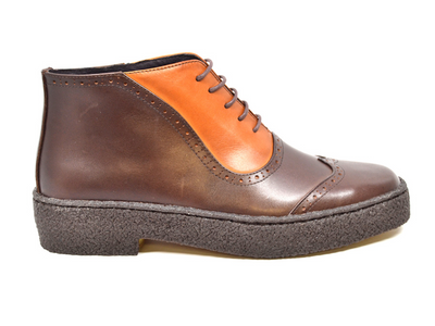 British Walkers Playboy Wingtip 3 Men's Two Tone Tan and Brown Leather Shoes view 5