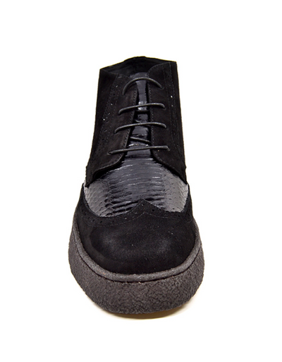 British Walkers Playboy Wingtip Men's Limited Edition Black Snake Skin and Suede Shoes view 5