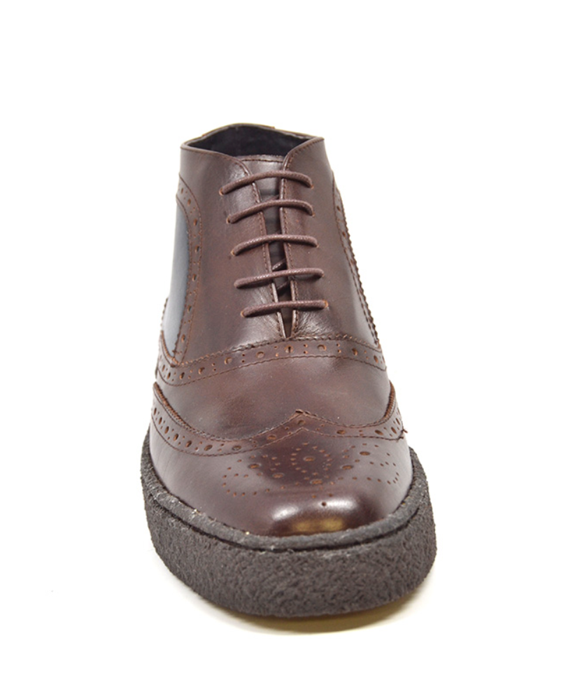 British Walkers Playboy Wingtip Men's Two Tone Brown and Navy Leather Shoes view 5