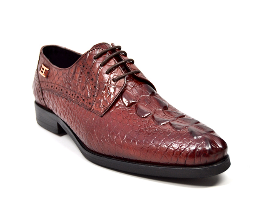 British Walkers Elegance Men's Black Croc Leather Dress Shoes view 10