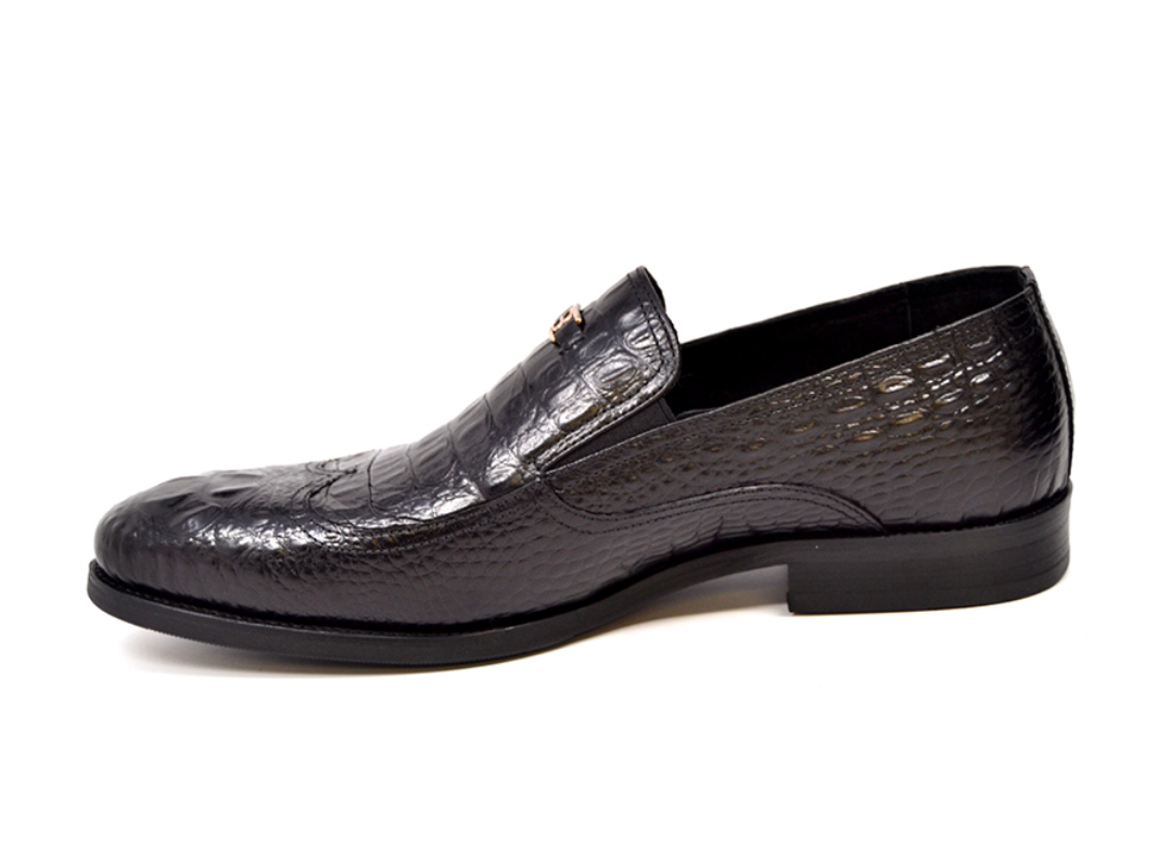 British Walkers Shiraz Men's Black Croc Leather Dress Shoes view 6