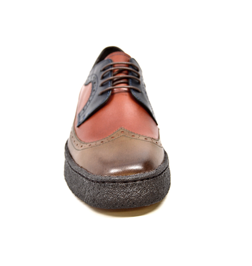 British Walkers Playboy Wingtip Men's Three Tone Low Cut Multi Color Leather Lace Up Shoes view 12