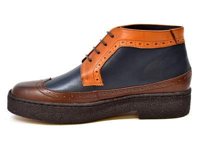 British Walkers Playboy Wingtip Men's Three Tone Brown Combo Shoes view 3