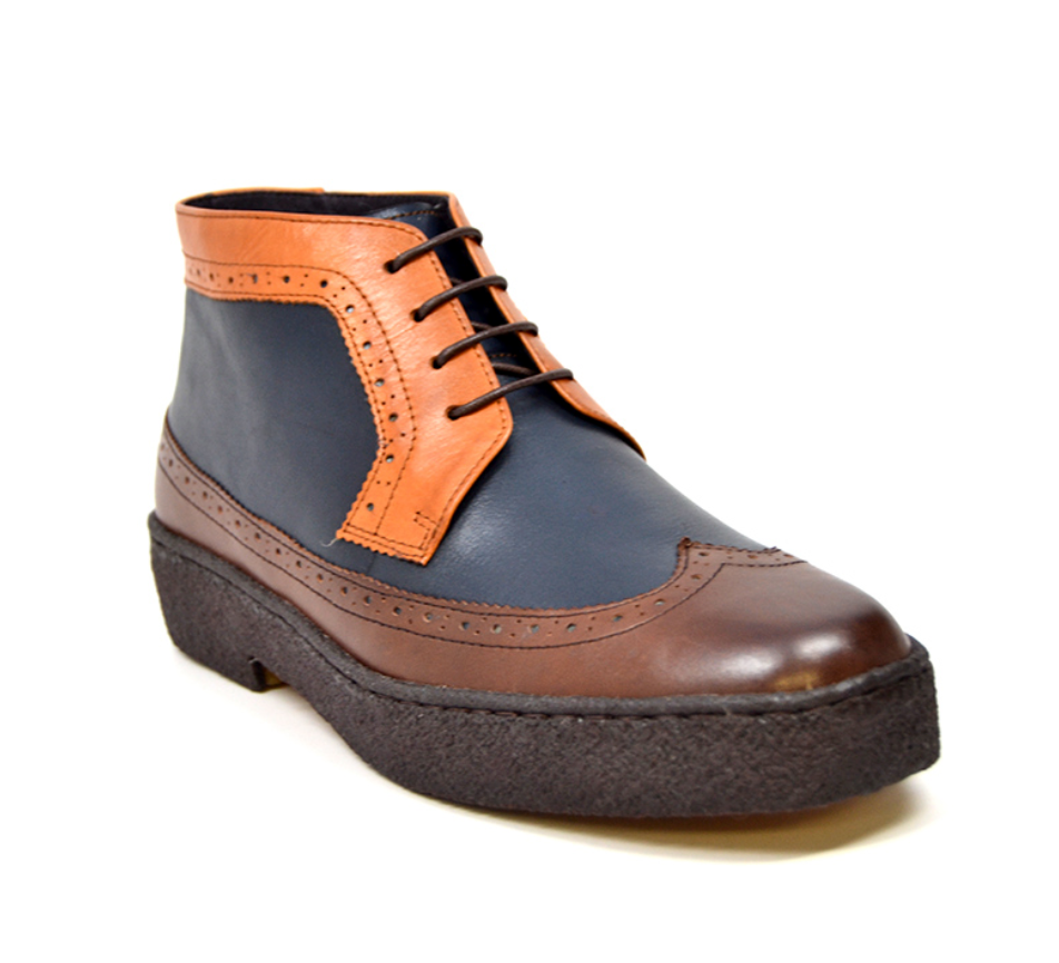 British Walkers Playboy Wingtip Men's Three Tone Brown Combo Shoes view 4