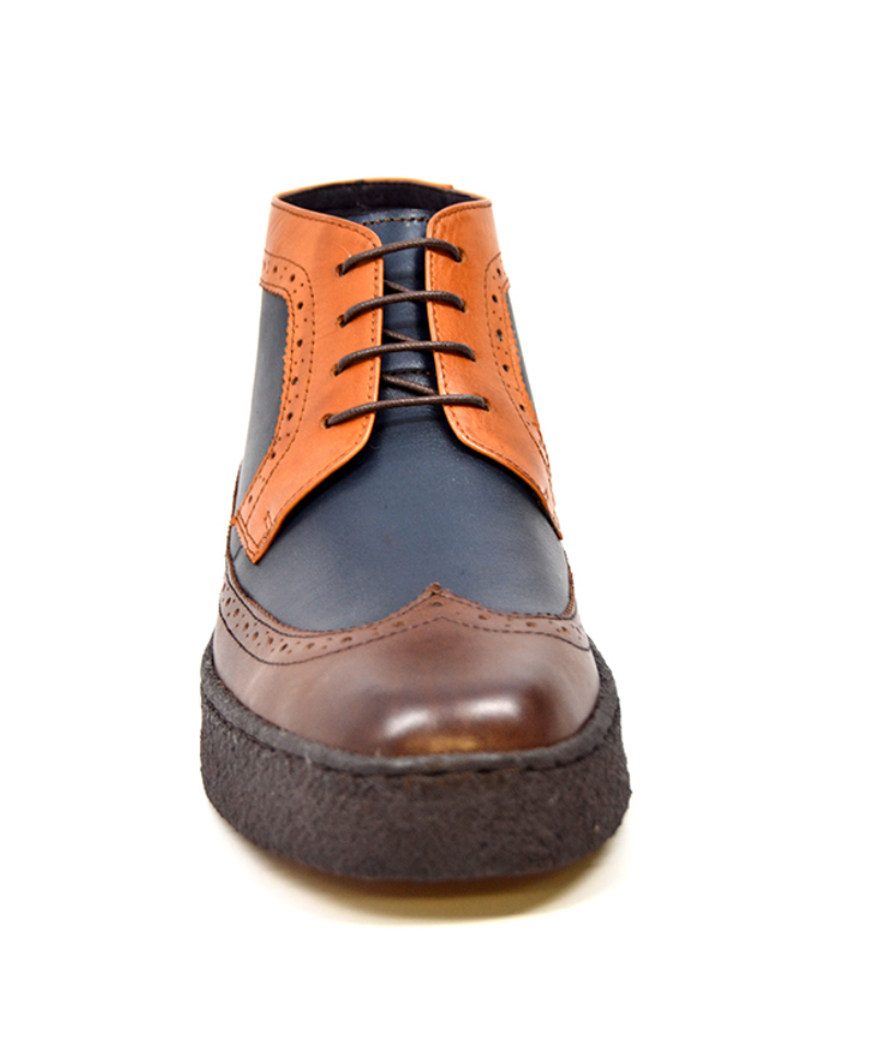 British Walkers Playboy Wingtip Men's Three Tone Brown Combo Shoes view 5