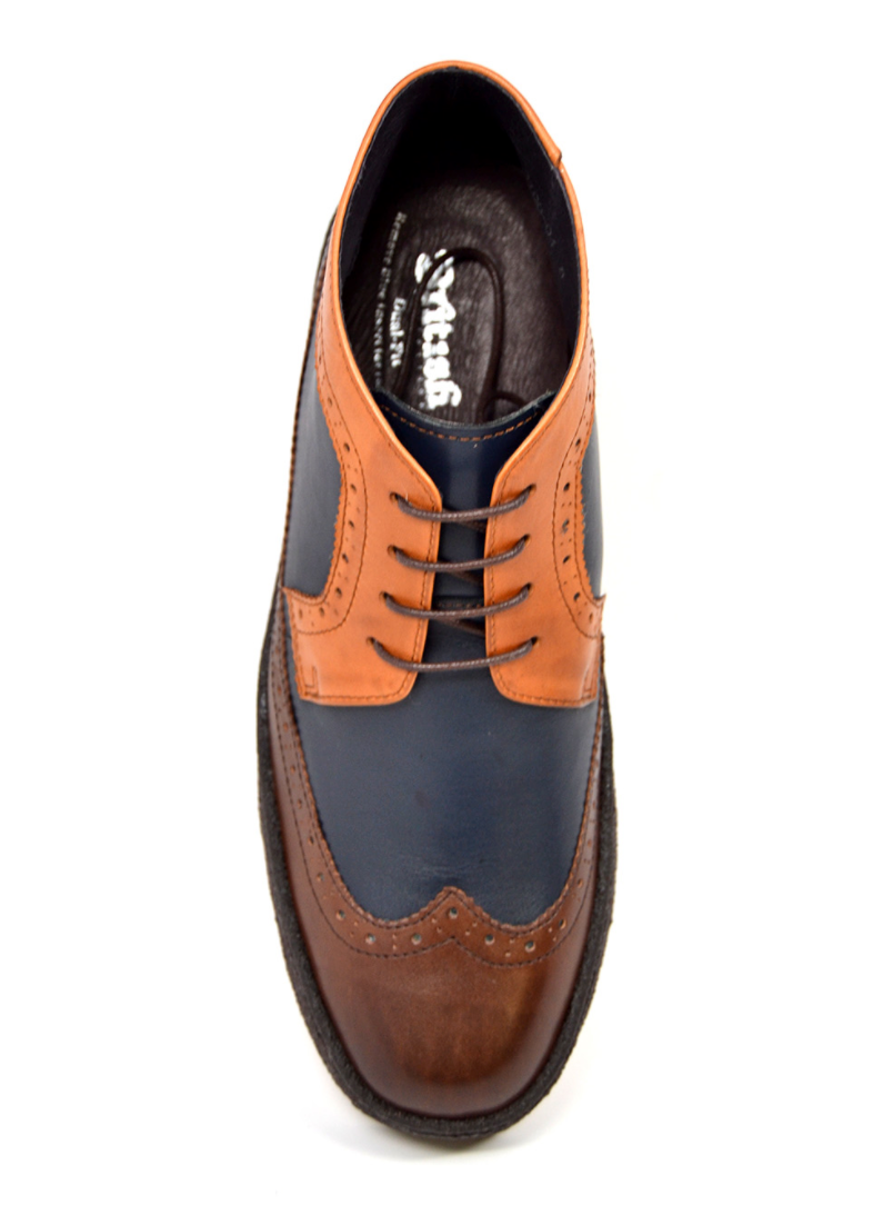 British Walkers Playboy Wingtip Men's Three Tone Brown Combo Shoes view 7