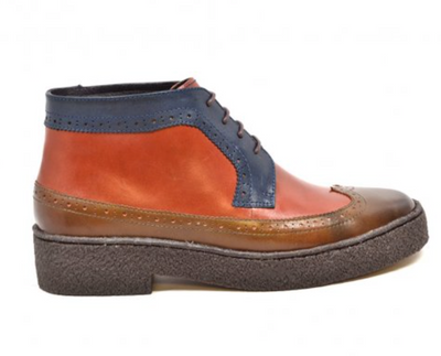 British Walkers Playboy Wingtip Men's Three Tone Brown Combo Shoes view 10