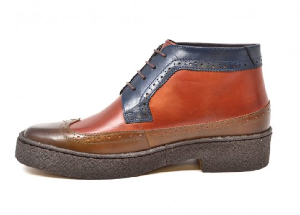 British Walkers Playboy Wingtip Men's Three Tone Brown Combo Shoes view 11