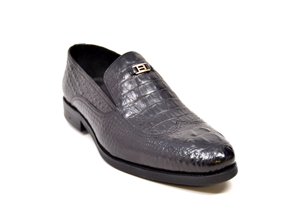 British Walkers Shiraz Men's Black Croc Leather Dress Shoes view 3