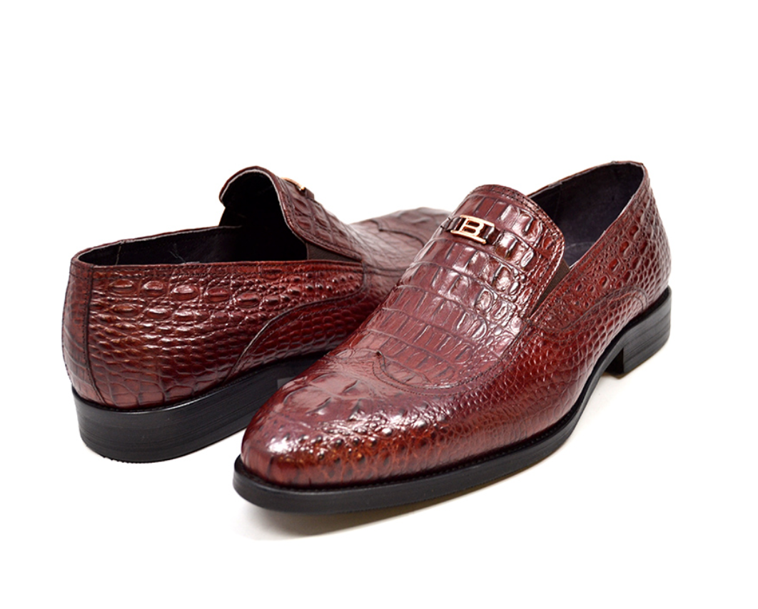 British Walkers Shiraz Men's Black Croc Leather Dress Shoes view 7