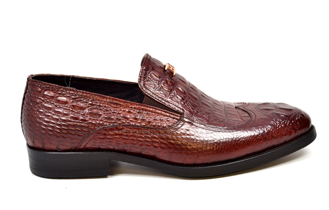 British Walkers Shiraz Men's Black Croc Leather Dress Shoes view 8