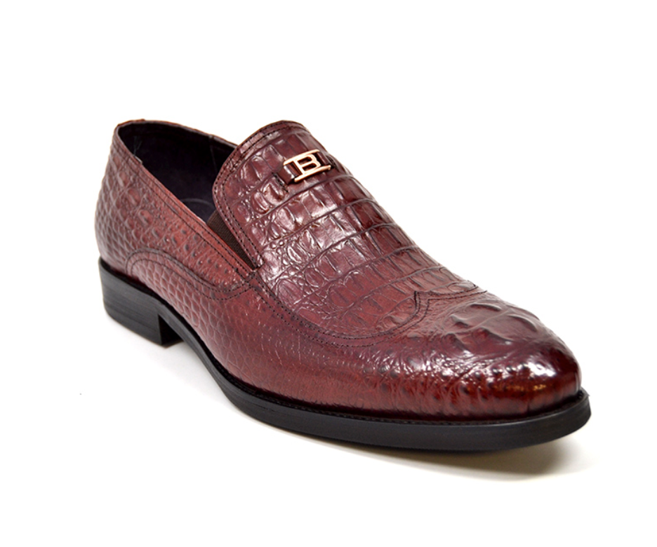 British Walkers Shiraz Men's Black Croc Leather Dress Shoes view 9