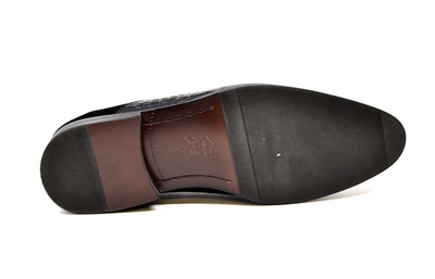 British Walkers Shiraz Men's Black Croc Leather and Suede Dress Shoes view 7