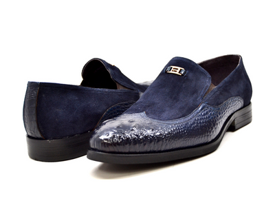 British Walkers Shiraz Men's Black Croc Leather and Suede Dress Shoes view 17