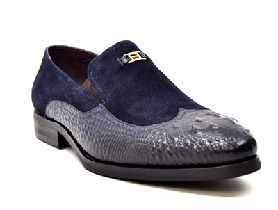 British Walkers Shiraz Men's Black Croc Leather and Suede Dress Shoes view 18